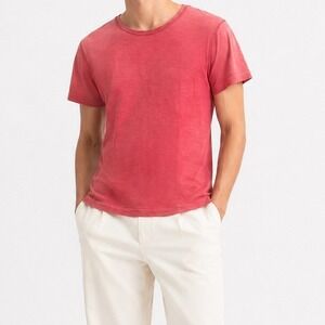 Mister Freedom Sportsman Tee Red Garment Dyed Cotton Made USA Men's Small